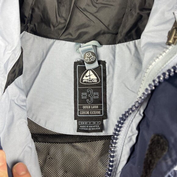 VTG Nike ACG Jacket Men's M Y2K Ski Storm Fit 3 Layer Blue Rain Shell Rare - Picture 10 of 16